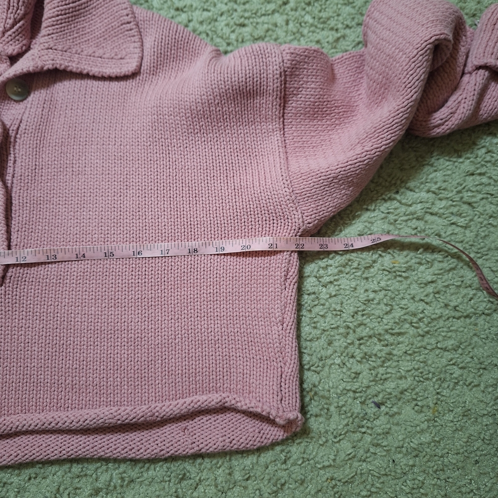 Show Me Your Mumu Crawford Cropped Sweater Pink Knit Henley Polo Collar Size S - Picture 5 of 6